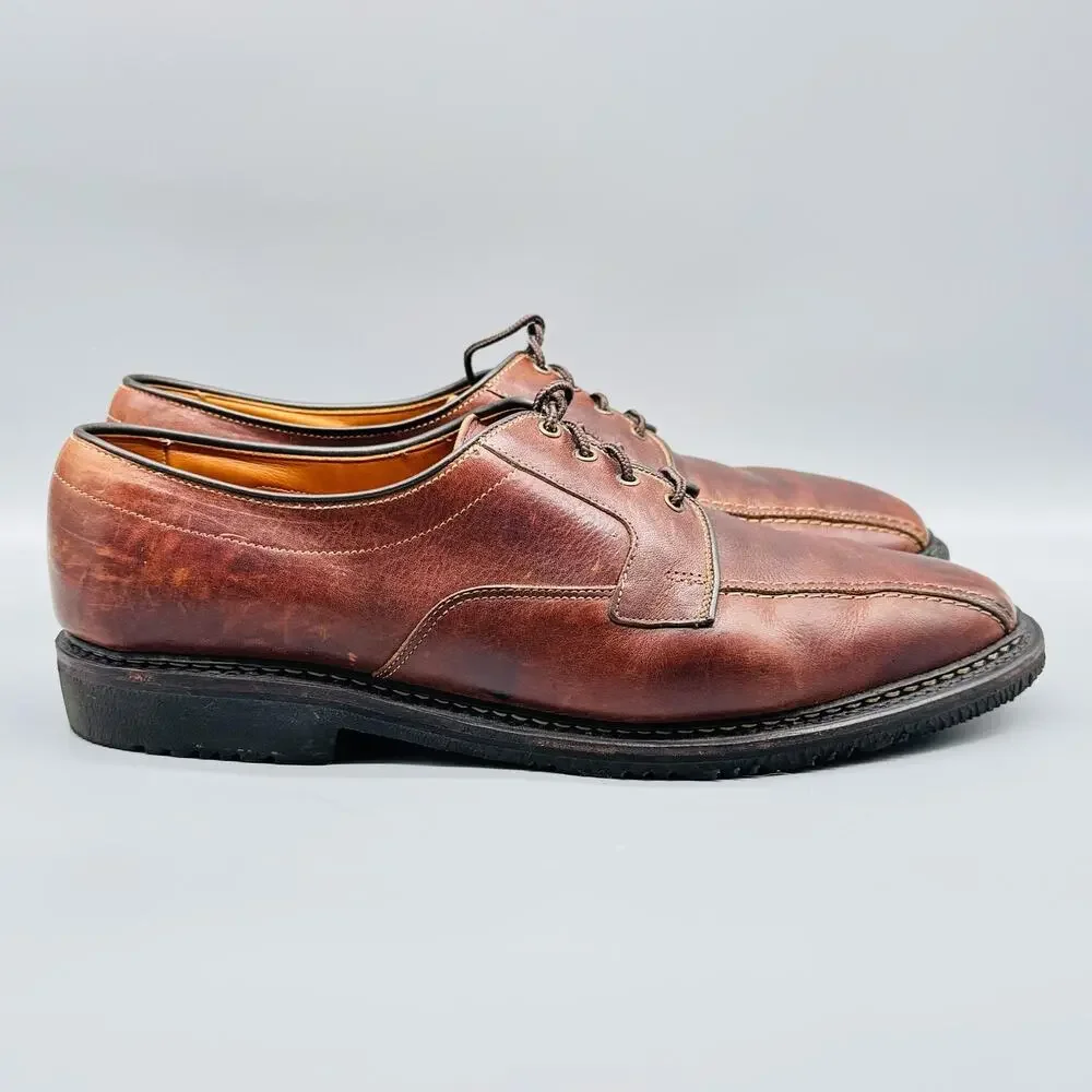 Allen Edmonds Shoes Mens 11 Brown Leather Derby Oxford Mapleton Split Toe USA